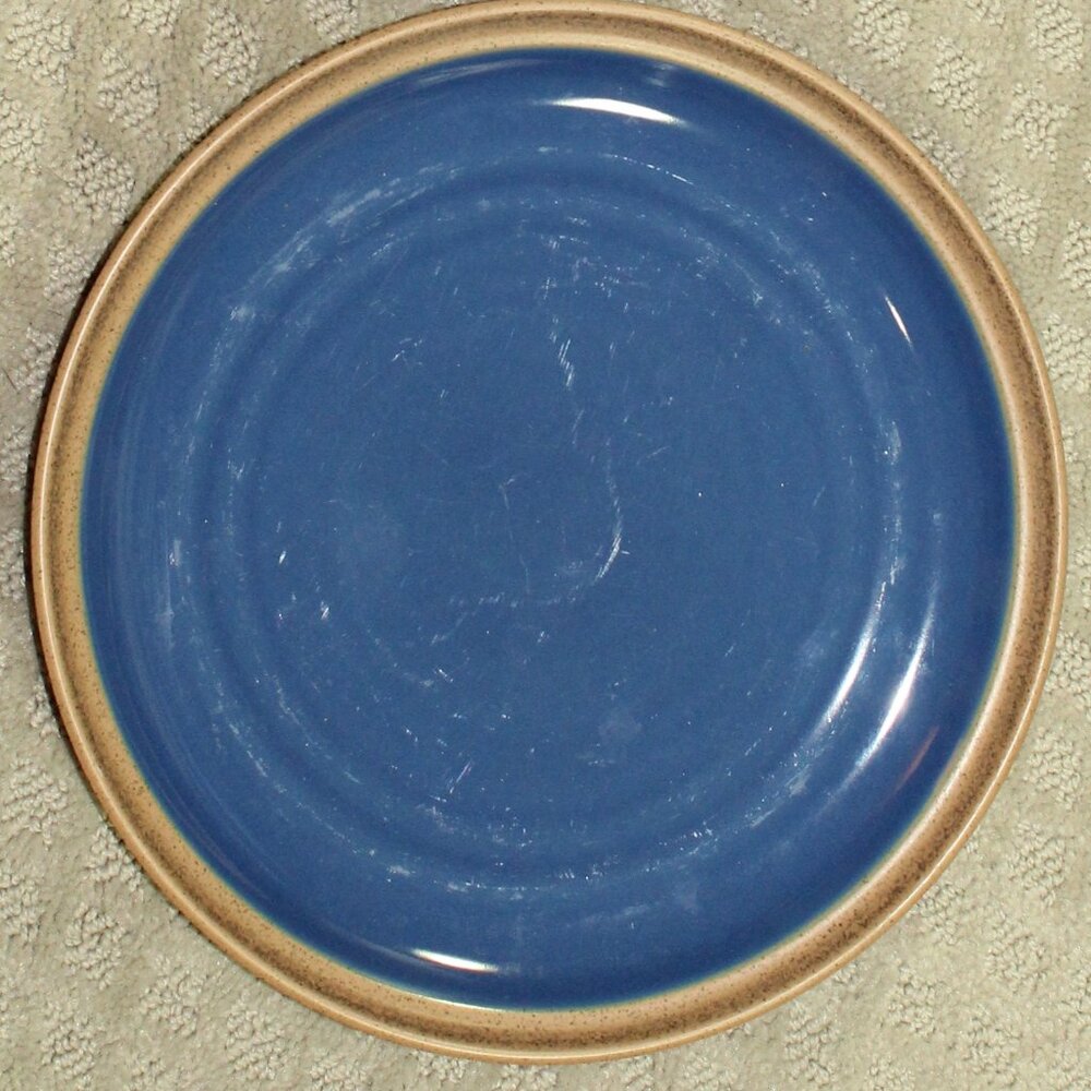 Noritake Stoneware 6475 Madera Blue Brown Dinner Plate